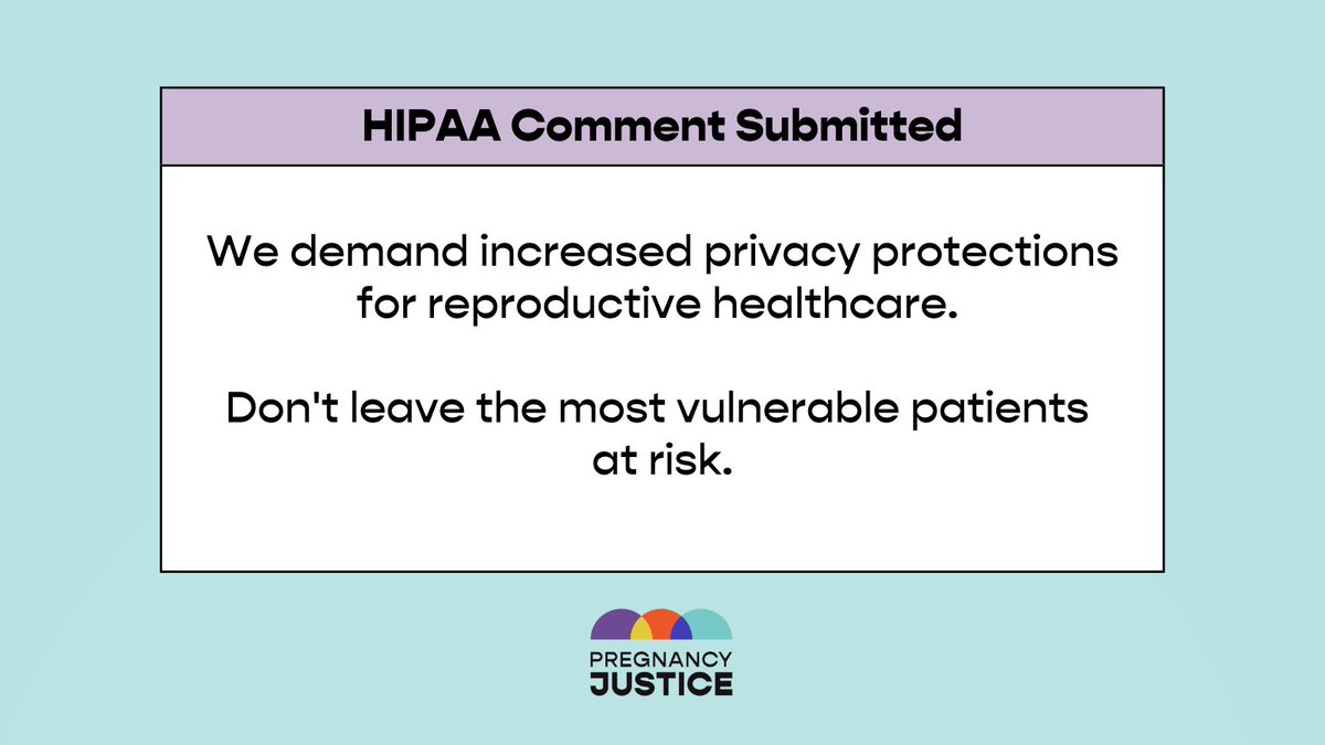 NEW: On behalf of 100+ national, state, and local groups, we call on HHS to strengthen privacy protections for patients seeking care related to pregnancy and substance use &amp; self-managed abortion.
Read the coalition letter: pregnancyjusticeus.org/hipaa-coalitio…