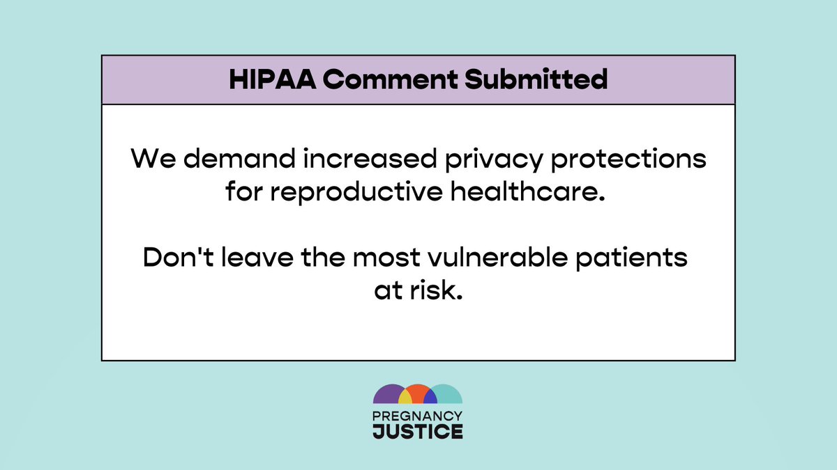 NEW: On behalf of 100+ national, state, and local groups, we call on HHS to strengthen privacy protections for patients seeking care related to pregnancy and substance use & self-managed abortion. Read the coalition letter: pregnancyjusticeus.org/hipaa-coalitio…