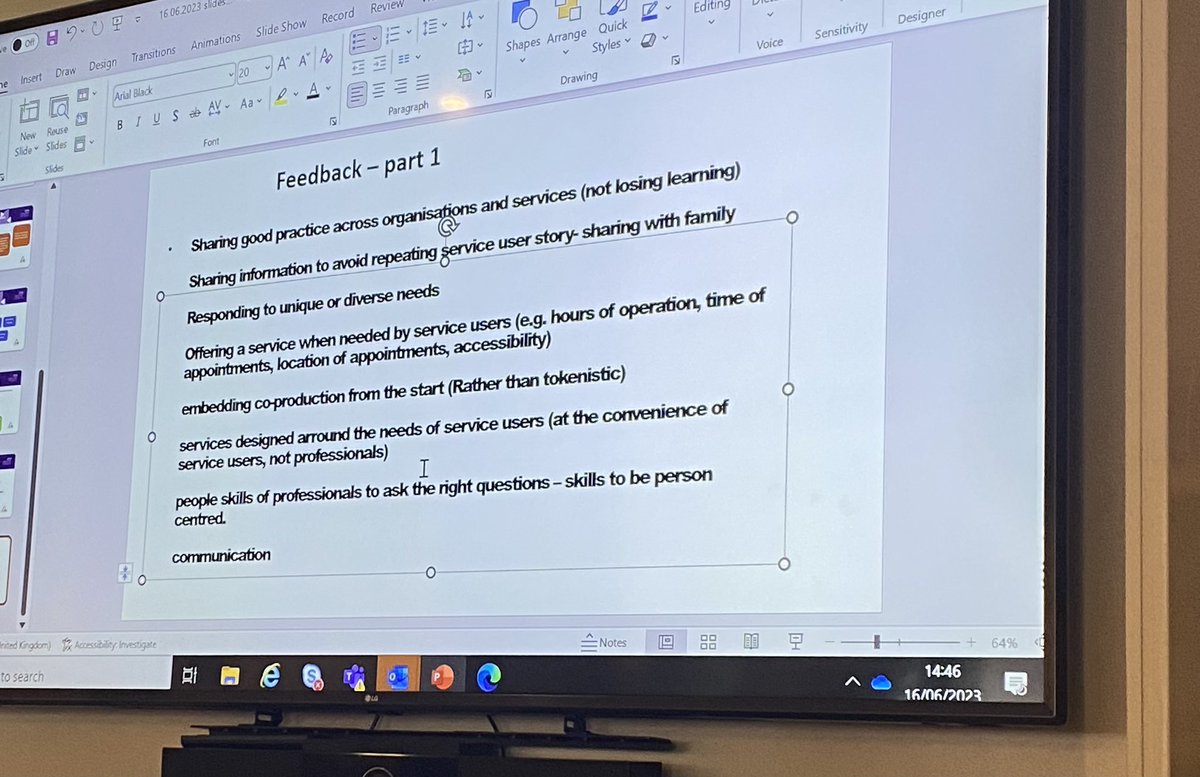KarenKhamis's tweet photo. So much sense being spoken at #shscPersonCentredWorkshop @TammyRaines16 https://t.co/38zMVfYBUf