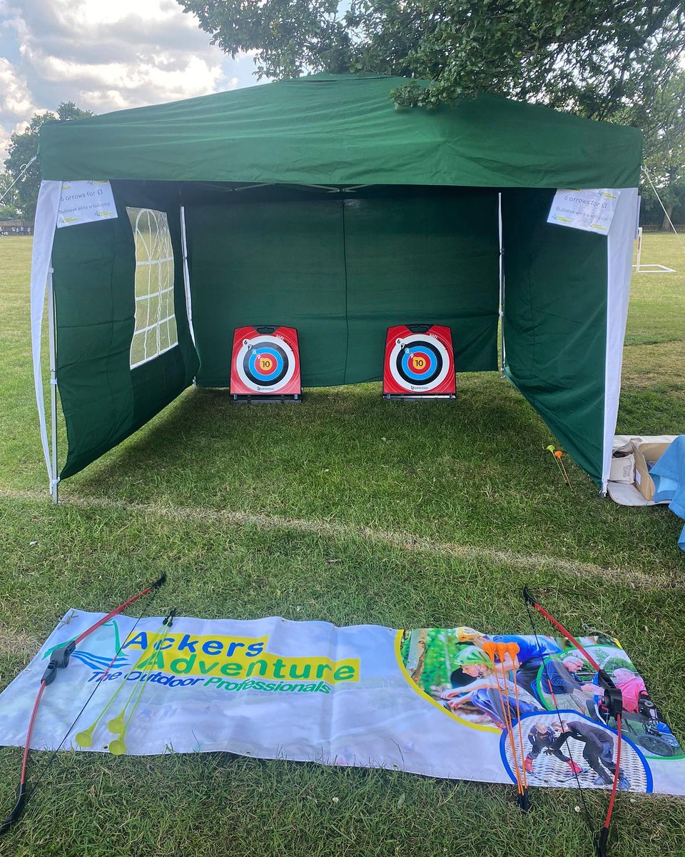 This afternoon we are at @Peterbrook_PS for their Summer Fayre! We've got some soft archery set up and ready to go!