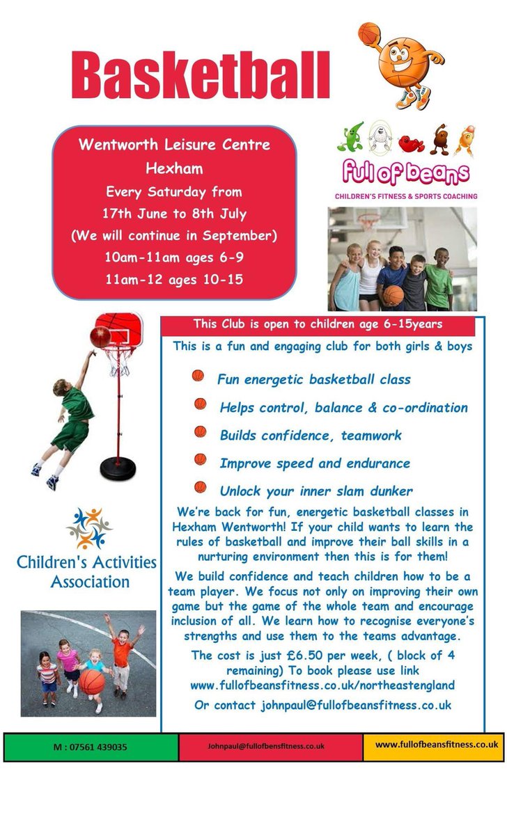 FOBNorthEast's tweet image. 🏀Basketball fun continuing at Wentworth, Hexham.
Saturday mornings, 4 weeks left of this term. To book click link rb.gy/06hp4
#kidsactivities  #kidsbasketball #fullofbeans