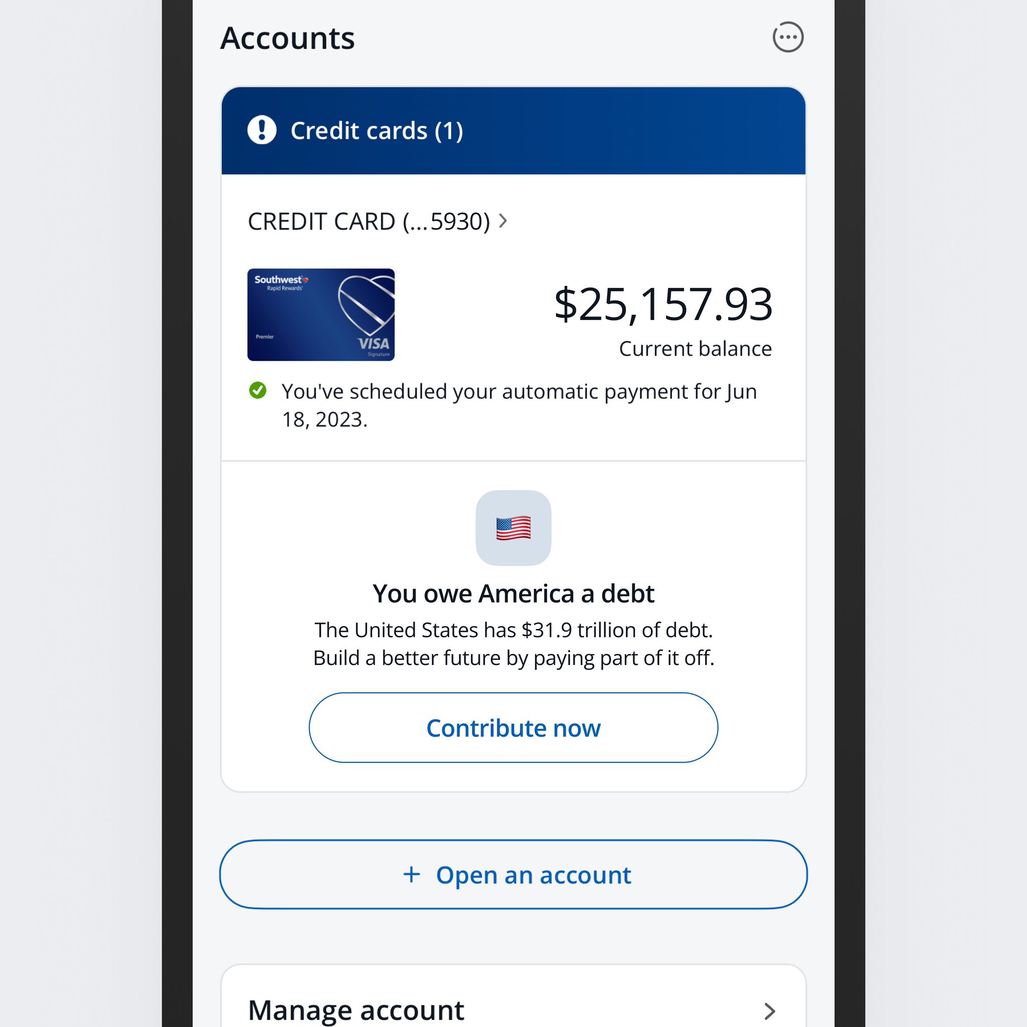 Soren Iverson on Twitter "Chase option to pay off US national debt