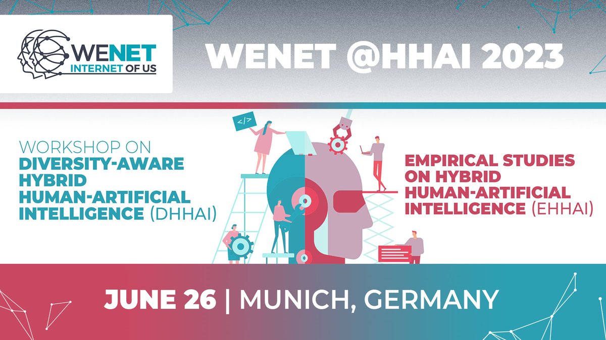 WeNet – The Internet of Us (@wenetproject) on Twitter photo WeNet is holding its Final Event as a satellite event
<a href="/hhai_conference/">HHAI Conference - 🦋 @hhaiconference.bsky.social</a> soon!🧠⚙️
We will discuss all cross-discipline contributions received via the connected call: follow the link to discover them and find out how to join!
➡️ buff.ly/3Kdbqhq
Munich 🇩🇪 | June 26 WeNet is holding its Final Event as a satellite event
<a href="/hhai_conference/">HHAI Conference - 🦋 @hhaiconference.bsky.social</a> soon!🧠⚙️
We will discuss all cross-discipline contributions received via the connected call: follow the link to discover them and find out how to join!
➡️ buff.ly/3Kdbqhq
Munich 🇩🇪 | June 26