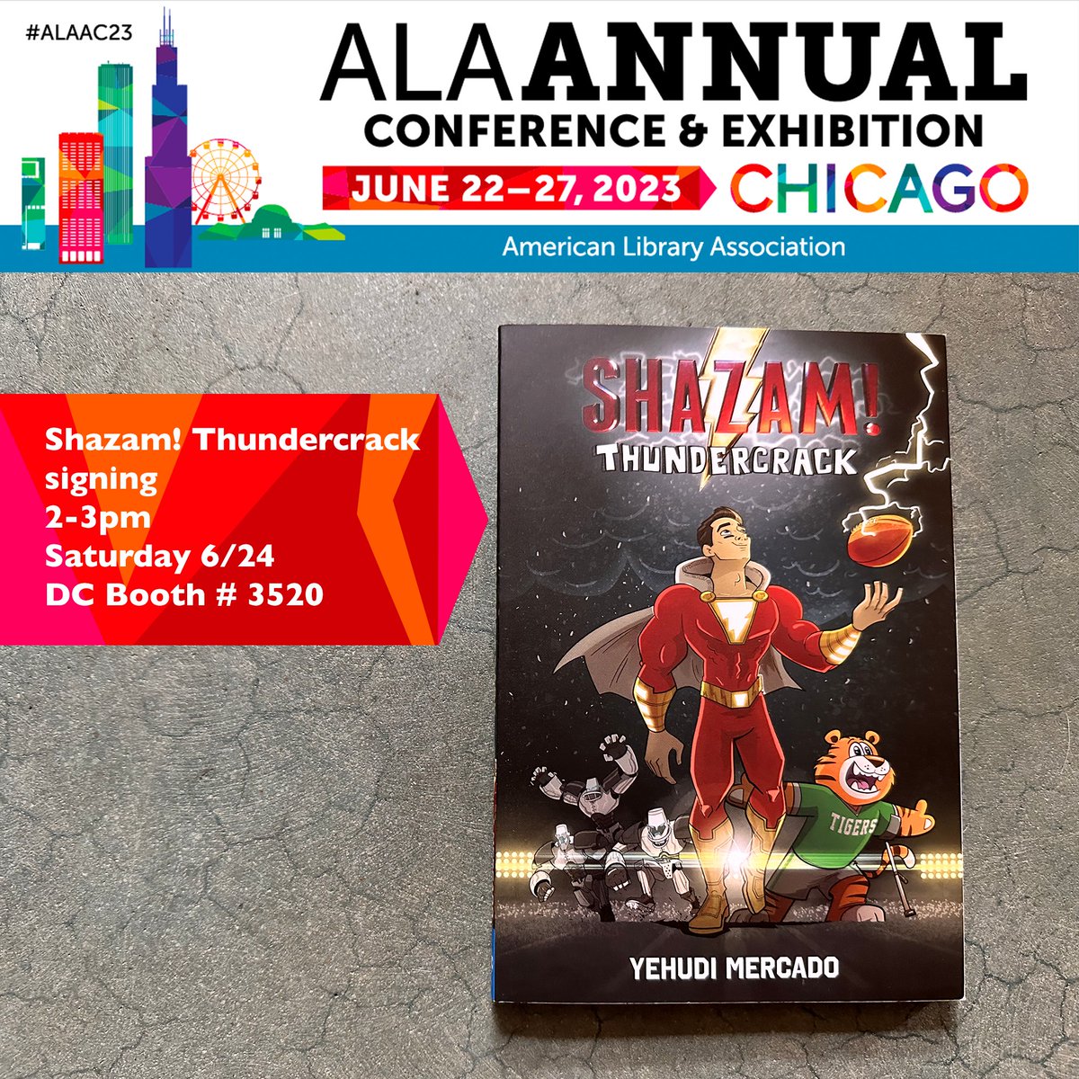 ALA is next week in Chicago! Please stop by Artist Alley 1438 to say hi and see a sneak preview of my upcoming DC middle-grade graphic novel BARKHAM ASYLUM.
I’ll be doing a Shazam! signing 2-3 6/24 at DC Booth # 3520
#comics #kidlit #middlegradebooks #graphicnovels