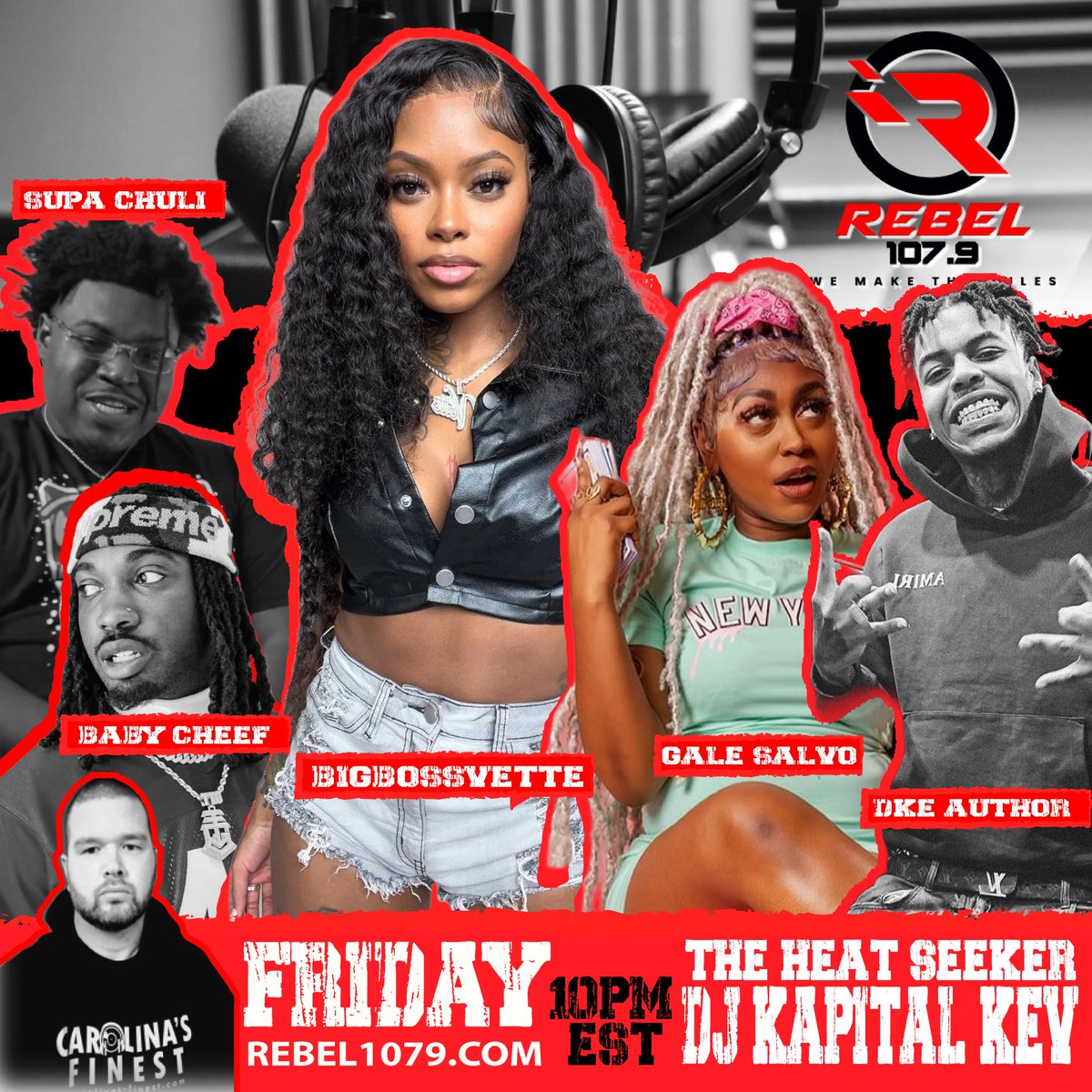 TONIGHT❗The Heat Seeker Mixshow on rebel1079.com featuring music by <a href="/BigBossVette/">Big Boss V 💰</a> and more❗