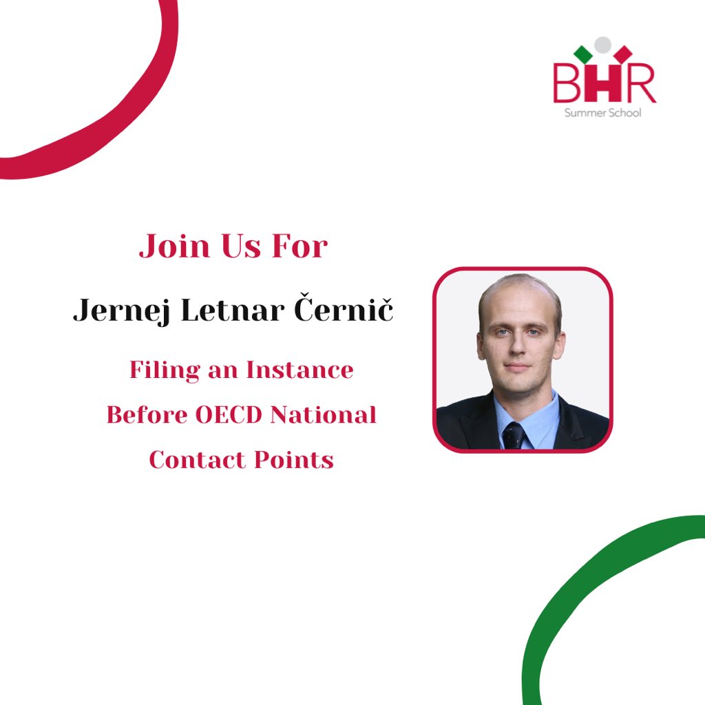 HumanRightsIC's tweet photo. For our last discussion of #Day4, we are pleased to welcome @Aurreratze to talk about the OECD National Contact Points and how to file an instance before them.
@cittadimantova
#BHRSummerSchool2023
#Day4
#OECD
#Nationalcontactpoint https://t.co/z9VwhDq19k