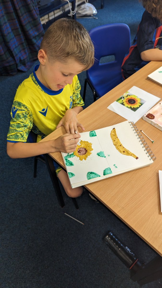 Year 4 have been learning about the artist George Seurat and his pointillism work. We have done our very own pointillism and they look incredible 🎨 <a href="/ComberbachMrsG/">Mrs Green</a>  <a href="/ComberbachLC/">Miss Cooke</a>