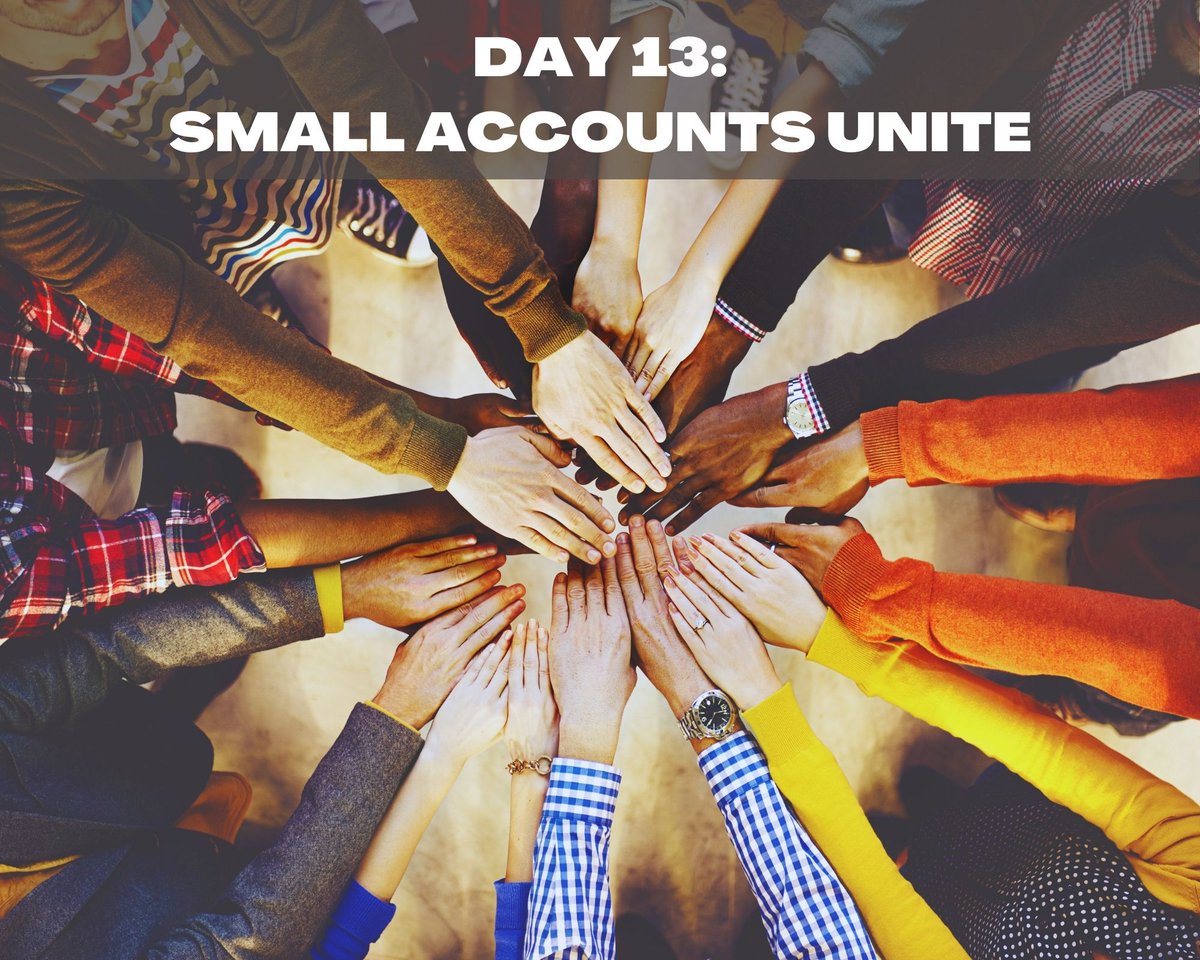 GM SMALL ACCOUNT HOLDERS! 🌞

DAY 13

NO ACCOUNT SHOULD HAVE LESS THAN 5K FOLLOWERS 🫂

LET'S UNITE & FORM THE MASSIVE UNION EVER.

1. DROP AN EMOJI BELOW 📈
2. FOLLOW ALL WHO LIKES IT 👍
3. RT♻️& WATCH YOUR FOLLOWERS MULTIPLY BEFORE YOUR EYES!