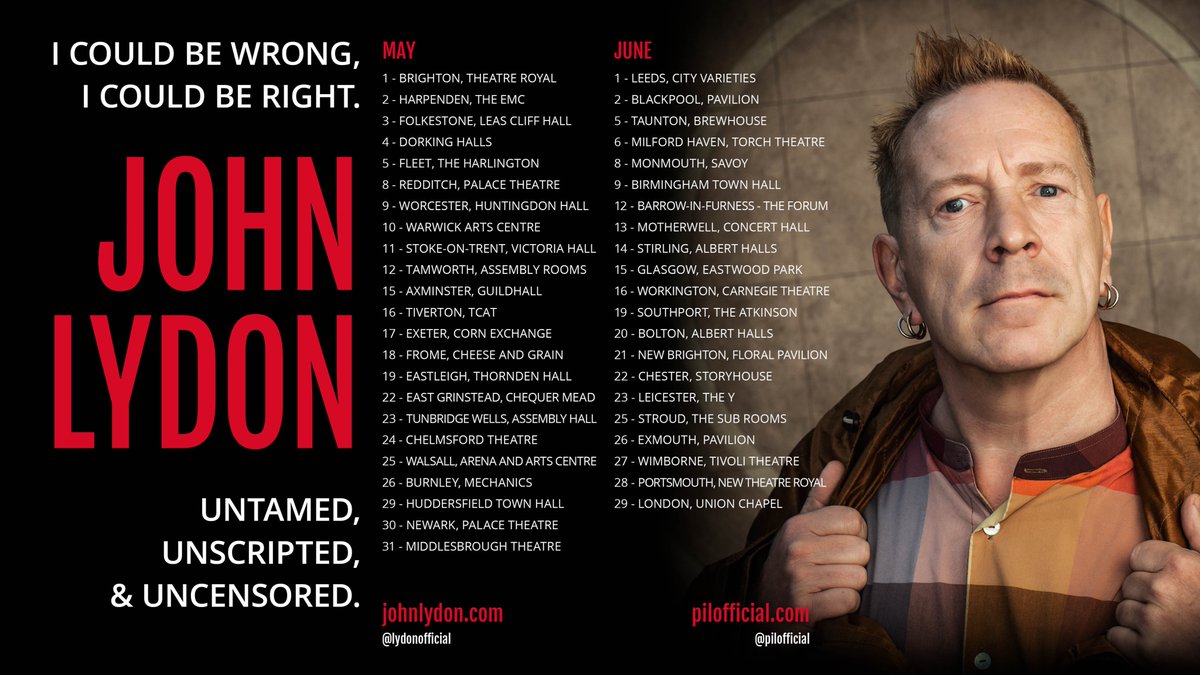 Public Image Ltd on Twitter "Tickets are now on sale for the UK leg of