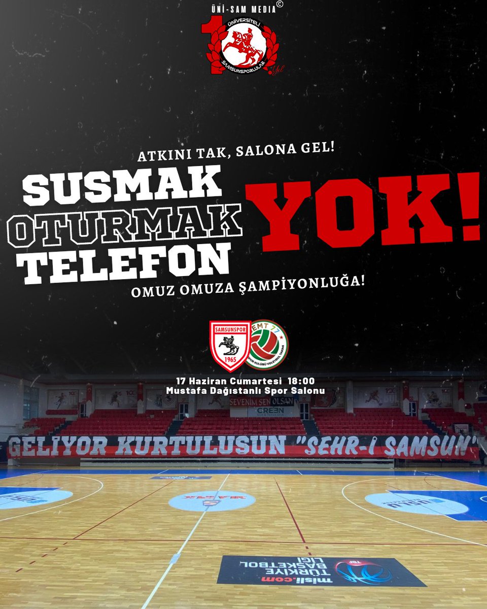 UniSam1965's tweet photo. SALONDA,

SUSMAK YOK❌
OTURMAK YOK❌
TELEFON YOK❌

AGRESİF TRİBÜN MAÇ KAZANDIRIR.🔥

ATKINI TAK, SALONA GEL!

#Samsunspor #Samsun #ÜniSam https://t.co/LGDxpORYiv