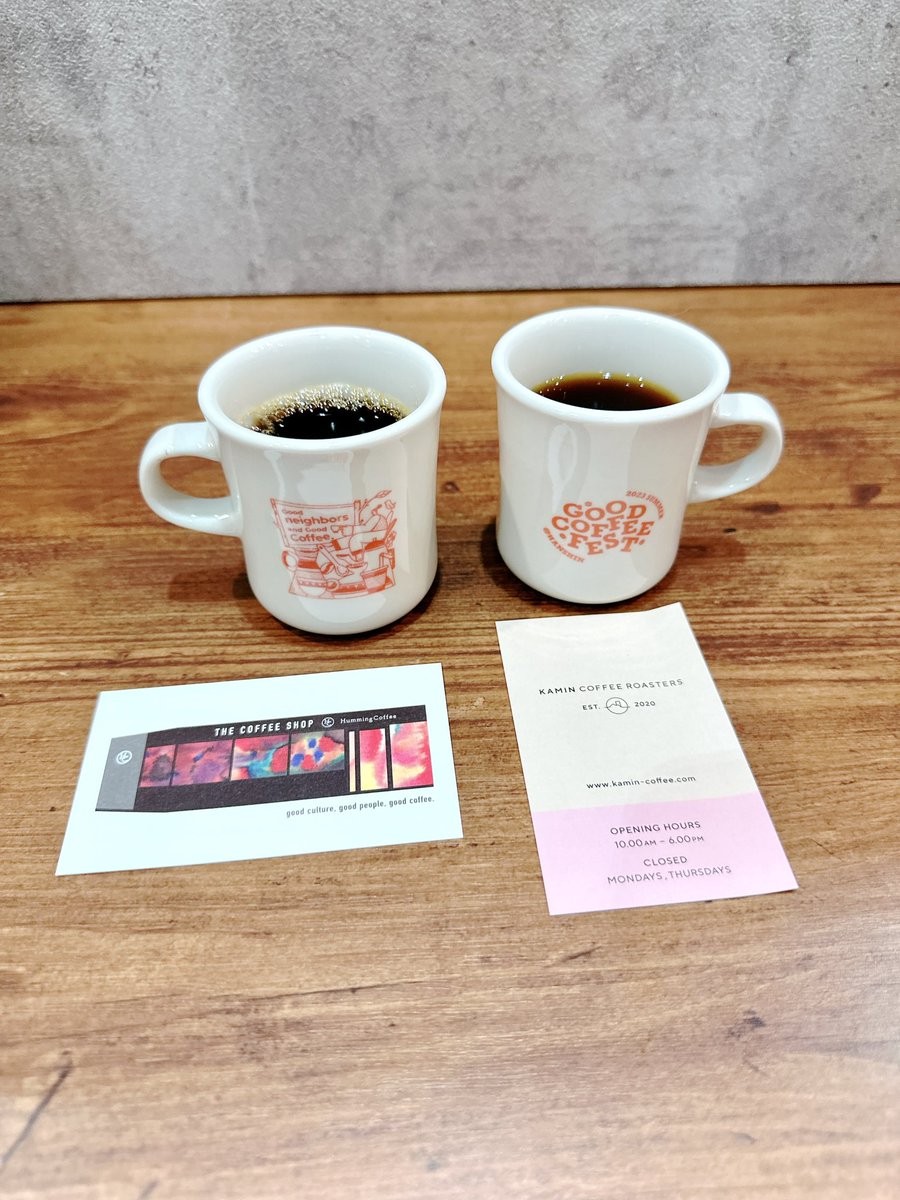 stackingnote's tweet image. 今日は仕事帰りの夫と待ち合わせてGOOD COFFEE FESTへ行ってきました☕️
　
それぞれ飲み比べのコーヒーも豆と味の違いにバリエーションがあって楽しめました😋☕️
　
今日は半分チケットを使ったので、別の日にマグ持参で行こうかなと思います☺️☕️

#GOODCOFFEEFEST
#コーヒーフェス
#コーヒー
