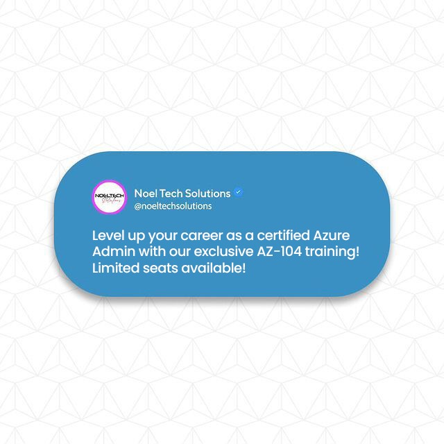 NoelTech23's tweet image. ⌛ Don&apos;t miss out on this incredible opportunity to expand your knowledge and open doors to exciting cloud computing opportunities! ⏳

#AZ104TrainingCourse #LearnAzure #AzureCertification #OnlineAzureTraining #LearnAzureOnline #OnlneTraining #OnlineCourse