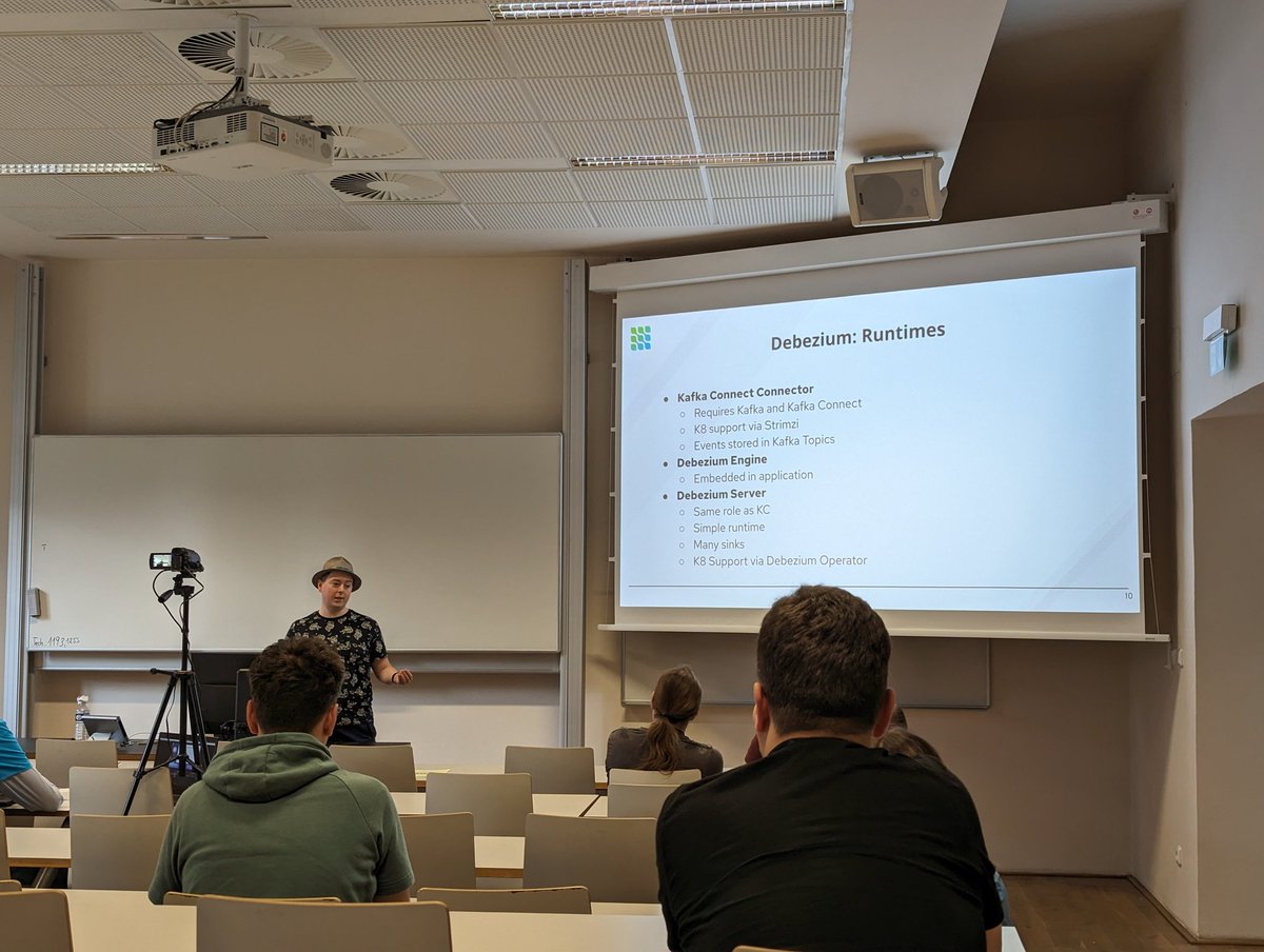 scholzj's tweet image. @jcechace talks about @debezium and Change Data Capture for non-relational databases such as MongoDB at #devconf_cz