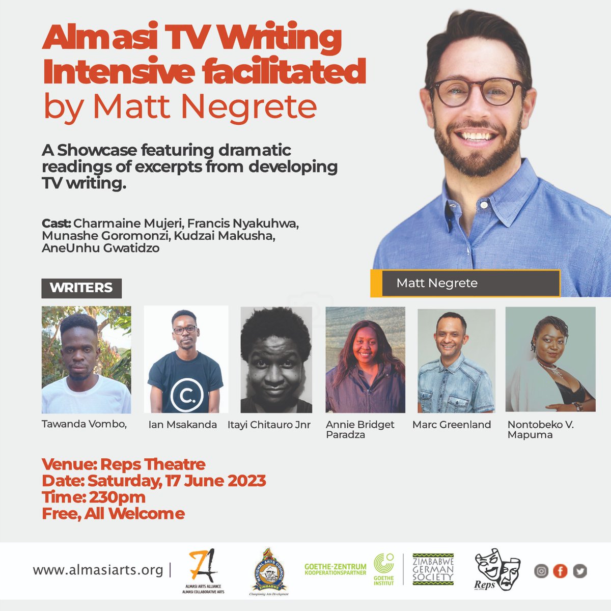 Join us!

#tvwriting #intensive #mattnegrete #danaigurira #zimartlives