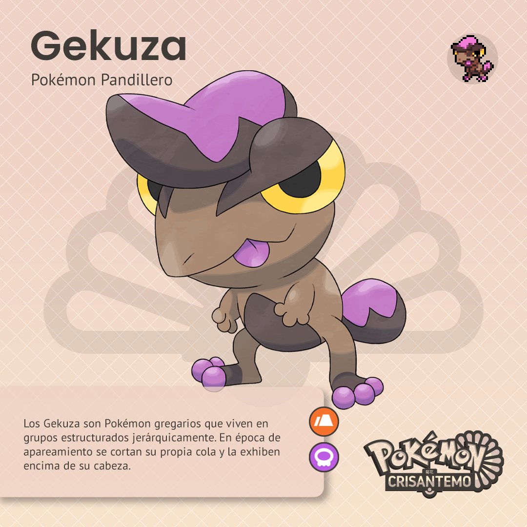 PkCrisantemo's tweet photo. 🟣¡Admirad al fantástico Gekuza!🟣

¡Este increíble Pokémon es el compañero perfecto de un fabuloso miembro de la Banda Turbina! 🦎
¡Su fantástico tupé, sus adorables ojos, sus potentes ataques venenosos, todo es genial!!😎

¿A qué esperáis para haceros amigo de uno?

🏍️¡TURBO!🏍️ https://t.co/UkVmxOgGdf