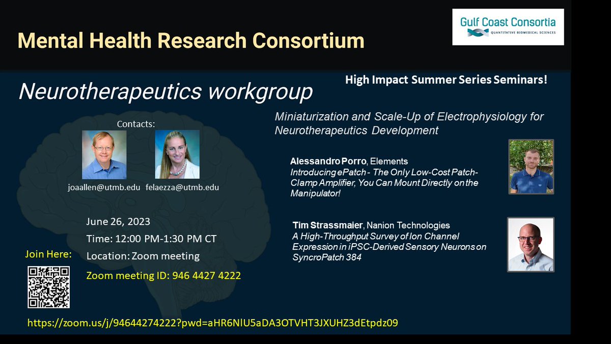 GCC_Research's tweet photo. Mental Health Research Consortium: Summer Neurotherapeutics Summer Seminar Series on June 26, 2023, from 12 AM - 1:30 PM - https://t.co/qqBnXXBzFP https://t.co/9wB5Bw8F80