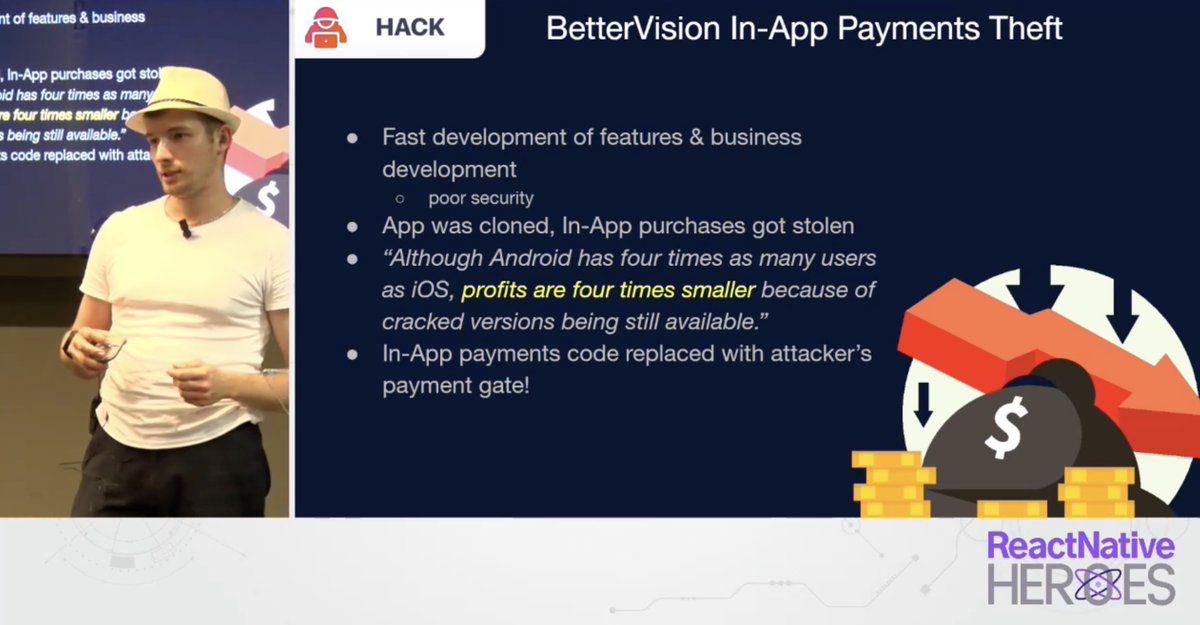 ReactHeroes's tweet photo. Tomás Soukal, Mobile Security Consultant and Pentester, on stage at React Native Heroes with the talk "How to hack & protect mobile apps" @SirionRazzer #ReactNativeHeroes23 #reactnativeHeroes2023 #conference #italy https://t.co/PUeG2jy2lH