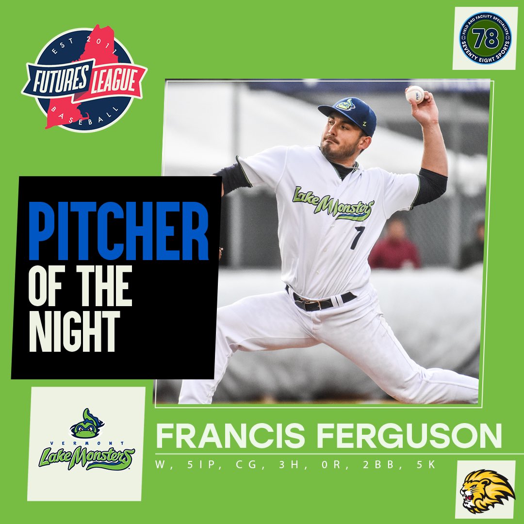 FuturesLeague's tweet image. A CG and a back to back winner!

▪️ @Plakata Player of the Night @shanewocjkey went 2-for-3 with 6 total bases for the #SilverKnights⚔️

▪️ 78 Sports Pitcher of the Night Francis Ferguson threw a complete game shutout for #LakeMonsters🐊

#FuturesLeague