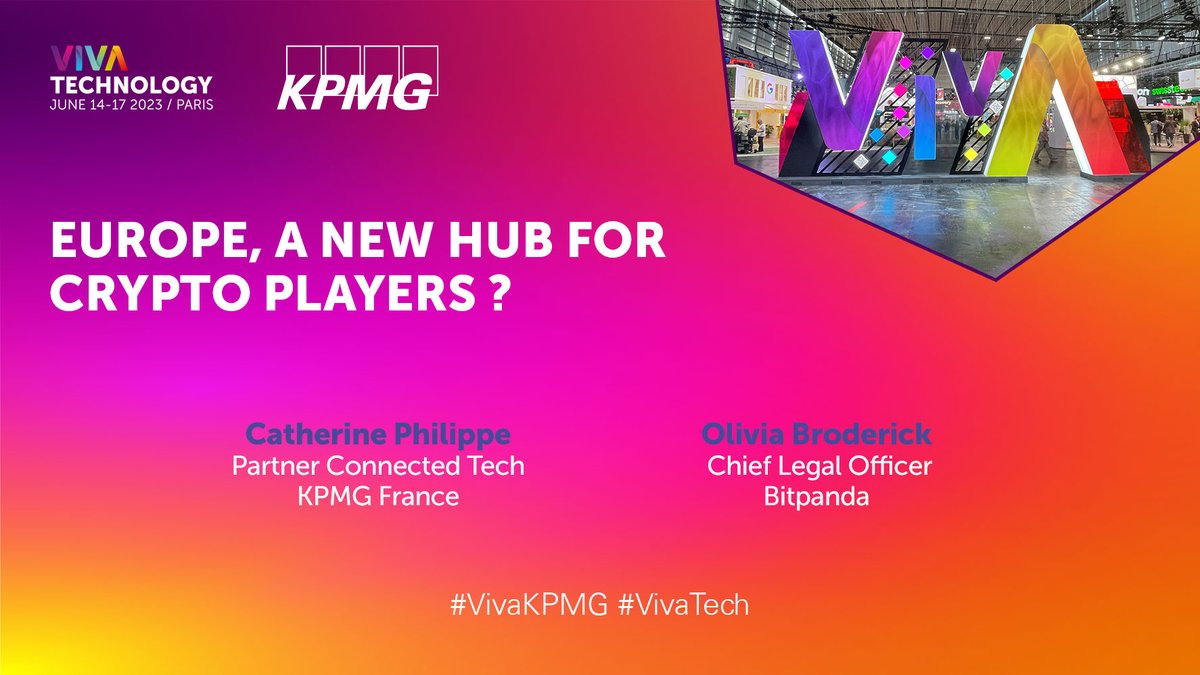 Notre dernière keynote de la journée va démarrer ! 🔥

Catherine Philippe, Partner Connected Tech chez KPMG et Olivia Broderick, Chief Legal Officer chez <a href="/Bitpanda/">Bitpanda</a> se préparent pour échanger autour de la #crypto !

À tout de suite sur le stand KPMG n°H48 ! 🚀

#VivaTech #VivaKPMG