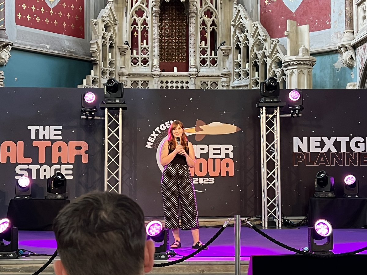 <a href="/RebeccaTuck_/">Rebecca Tuck</a> rocking the stage <a href="/nextgenplannrs/">NextGen Planners</a> conference 🤘#supernova23