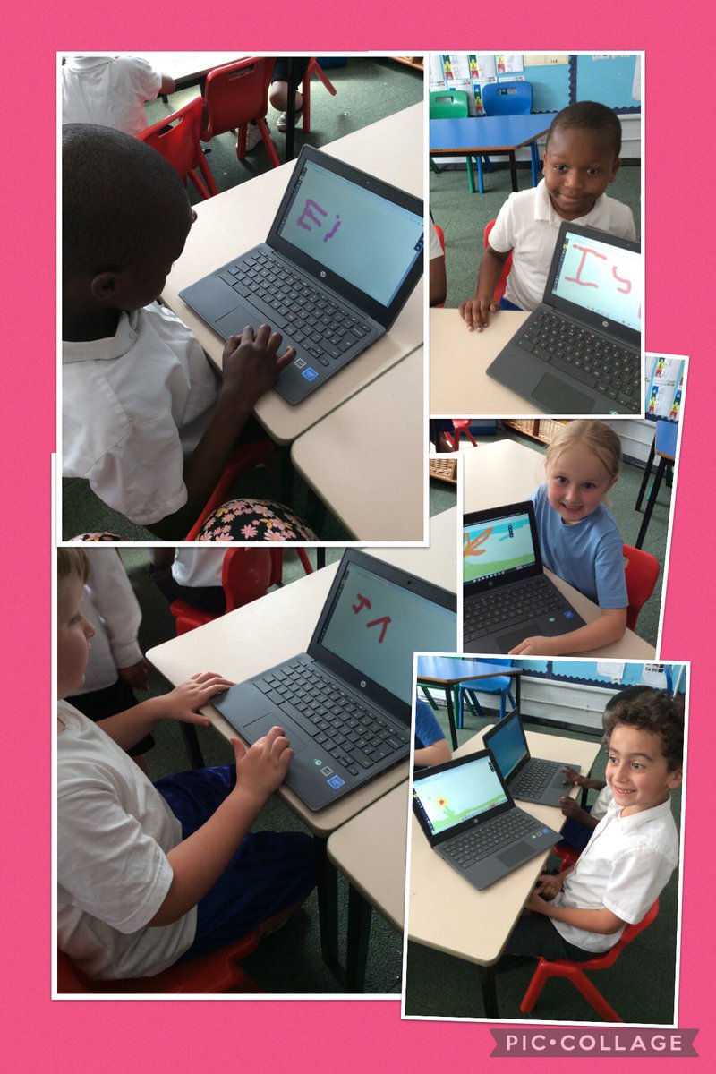 GSPSFrance's tweet photo. In computing this afternoon @GSPSFrance used Sketchpad to write their own names. Some children were challenged to draw their favourite picture. The children had to control the mousepad and we learnt how to use the different tools on Sketchpad. #GSPSCOMPUTING @GwladysStPrim https://t.co/owglCHonfL