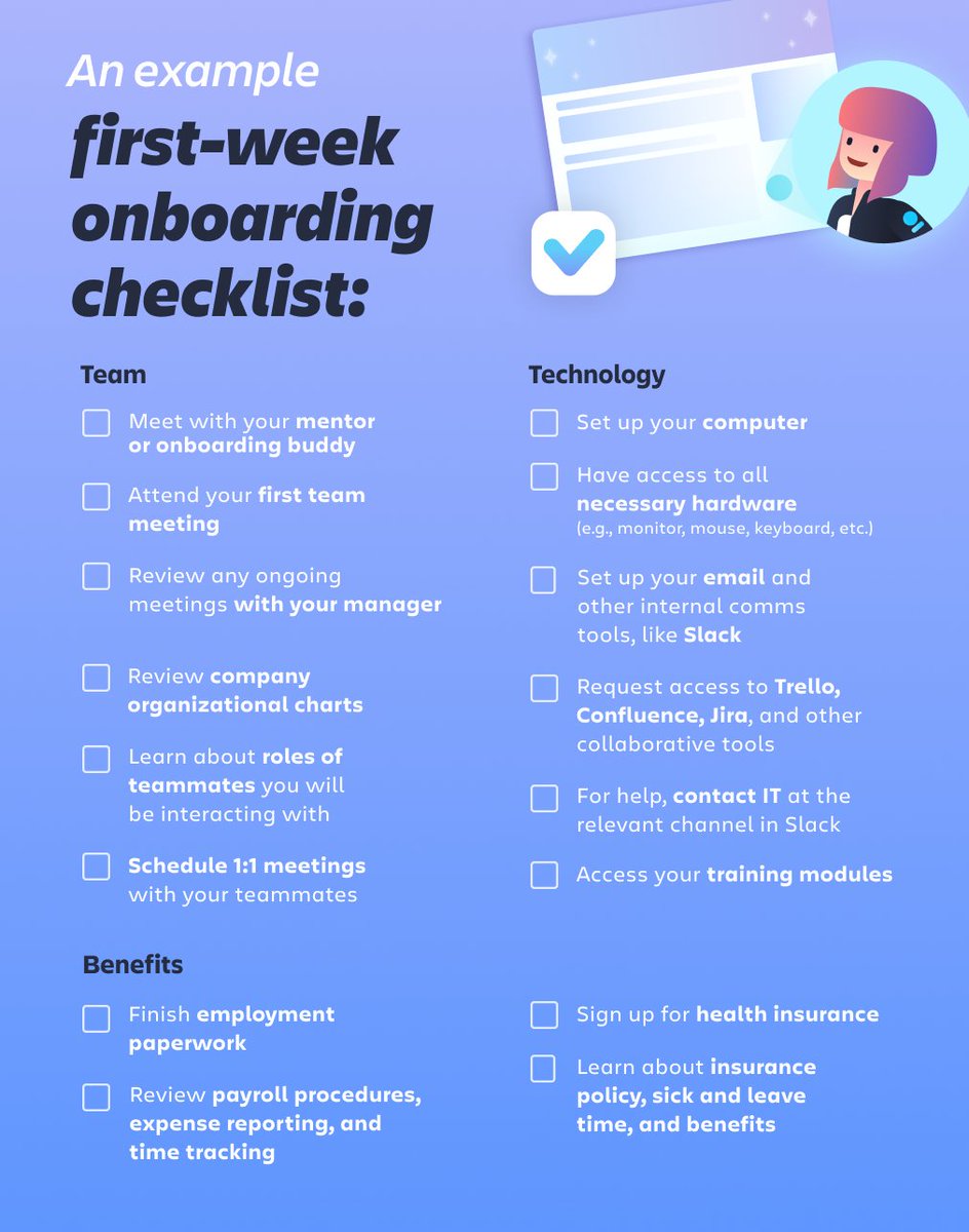 Only 19% of employees report having an ideal onboarding experience when they start a new job. But you can change this. 🪄

An onboarding checklist can help new team members start their new job with the information they need to succeed: bit.ly/43BjGyI