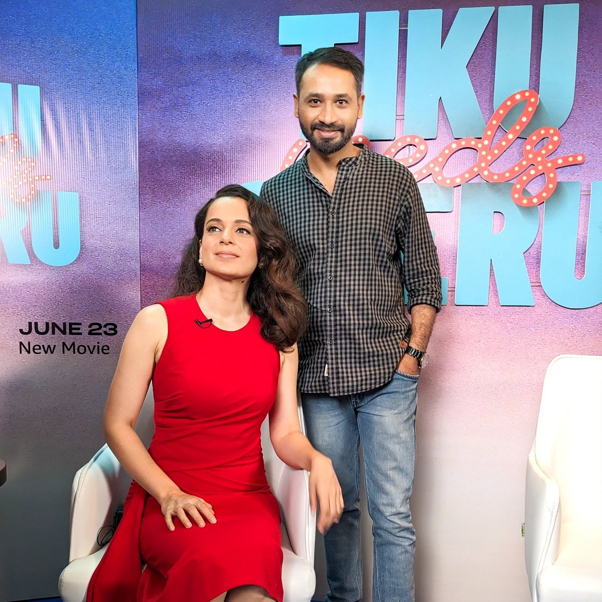 Just had an amazing interaction with #KanganaRanaut about her upcoming film #TikuWedsSheru! Exciting to see her stepping into the producer's role. Can't wait for the premiere on Prime Video on June 23! 🎬