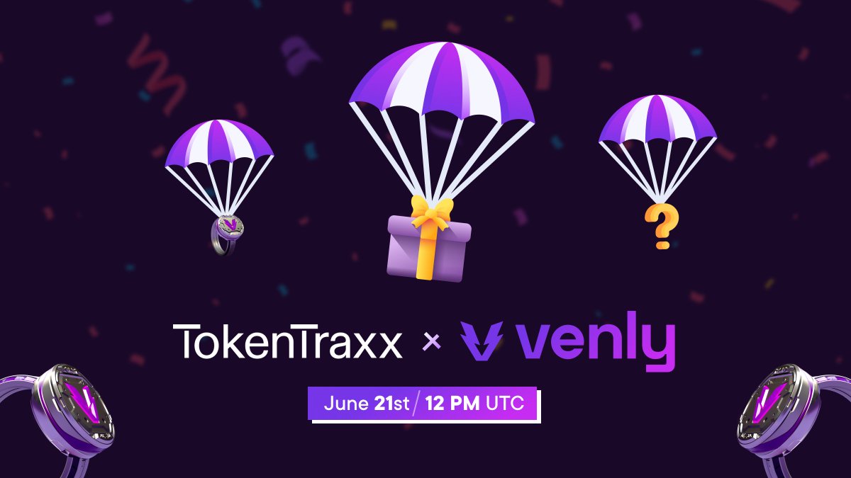 📢#MetaRing Snapshot📢

Get ready to access #MusicNFTs with @TokenTraxx 

📅June 21st, 12 PM UTC
🏆$TRAXX & ❓
🪂All wallets eligible

Join Discord for more hints!
👉venly.io/discord