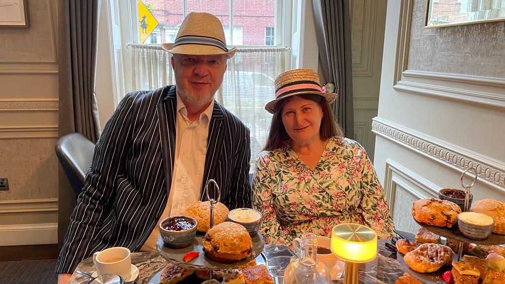 Enjoying a wonderful onderful Bloomsday Afternoon Tea in the Belvedere Hotel
