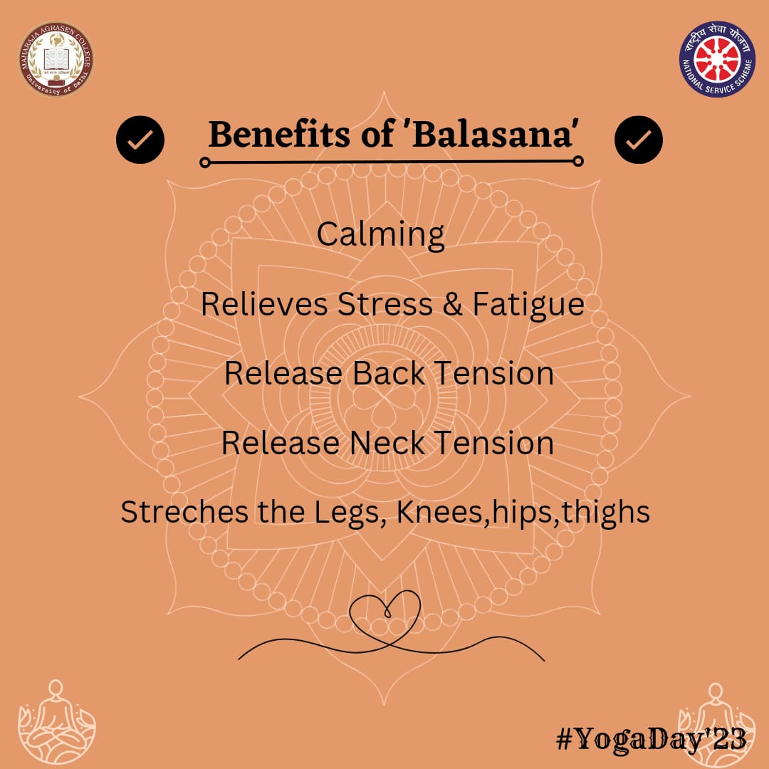 Some benefits are :- 
• Reduces stress.
• Reduces belly fat.
• Strengthens the muscles in the lower body.
• Makes the spine more flexible.
• Regulates breathing.
• Helps you sleep better.
#YogaDay #yoga
@_NSSIndia @NssrdD @YASMinistry
Credit :- @imrahul0203 @BHhimanshu099