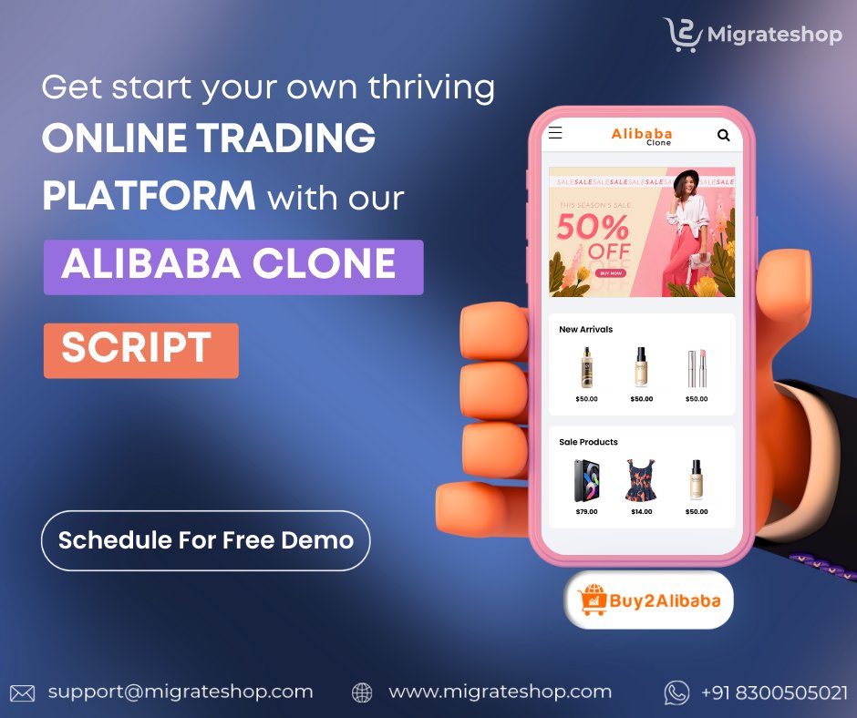 migrateshop's tweet image. 🌟 Get ready to bring the trading experience with our #Alibabaclone script! 🚀💰
Visit our website here: migrateshop.com/alibaba-clone/ and bring your trading marketplace #business #startups today. 💼🚀✨
#ecommercewebsite #B2C #B2B #ecommerce #migrateshop #WordPressDevelopment
