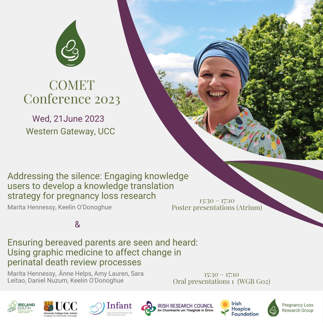 PregnancyLossIE's tweet image. #comet2023ucc | @maritahennessy is presenting work from:

@irishresearch-funded #PLRG_PLATFORM project 

@irishhospice &amp;amp; @creativeirl-funded #IHFseeds project &quot;#WhyMyBabyDied&quot; 

Full programme: ucc.ie/en/comet2023/p…