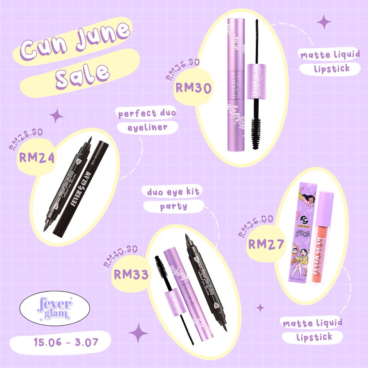 Cun June Sale with @FeverGlam_ 💜

Time to restock your favourite ladies!
🛒 linktr.ee/byanasoha.co
