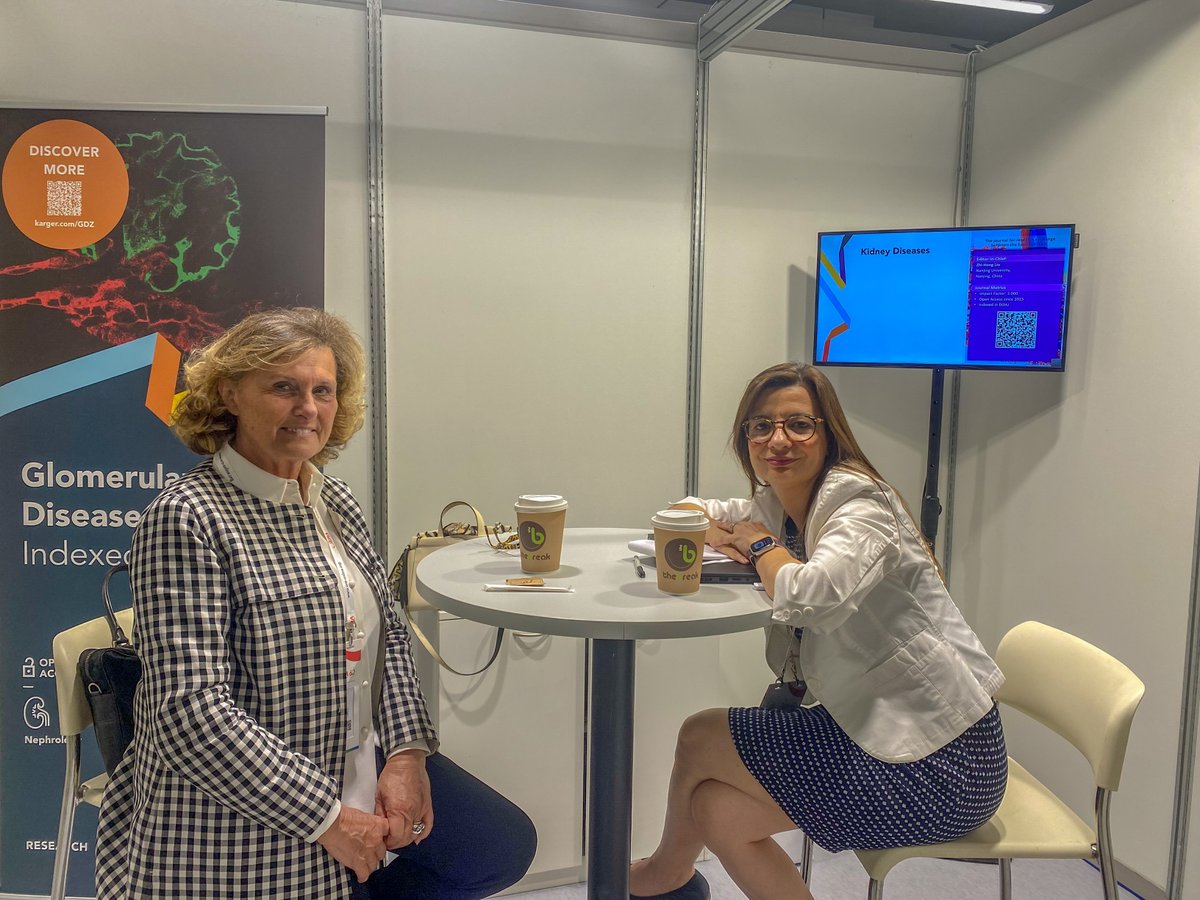 🙌 Big shoutout to Ariela Beningnini,  <a href="/ariela_benigni/">Ariela Benigni</a>, Editor in Chief of Nephron Journal, for stopping by booth G.300 at #ERA23 <a href="/ERAkidney/">ERA - European Renal Association</a> in Milan and meeting with our #Nephrology Publication Manager, <a href="/RossiMirabella/">Rossana Mirabella</a>.  

📚 Exciting collaborations ahead! <a href="/KargerPublisher/">Karger Publishers</a>