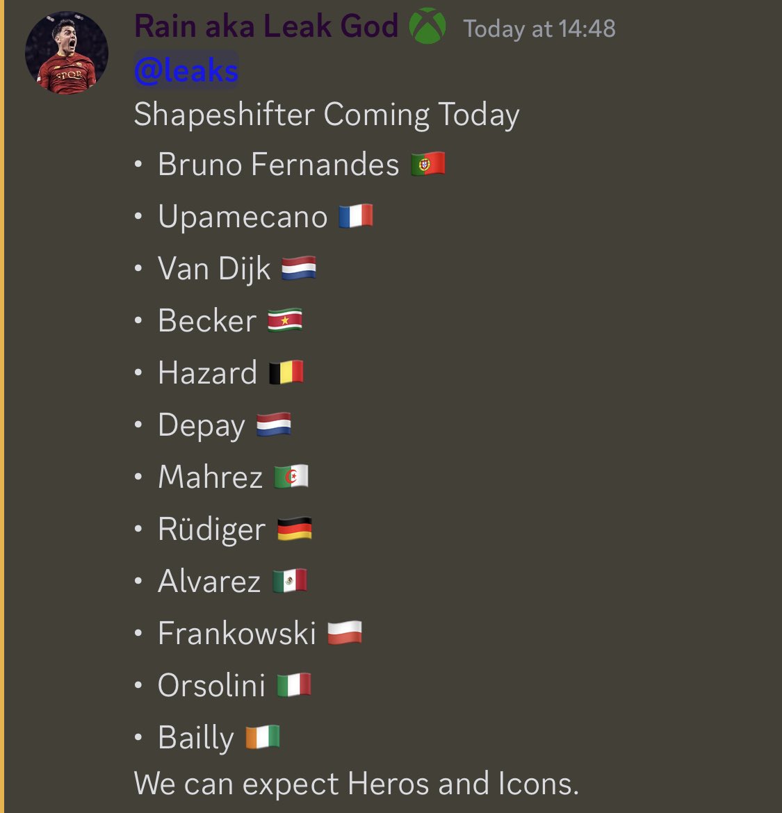 DinhoFUT_'s tweet photo. LEAKED SHAPESHIFTER SQUAD 1 COMING TODAY!!! | 📈 Join The Discord For Daily Leaks And Investment Advice | #shapeshifters #fifa #fifa23 https://t.co/lofFbF13xm