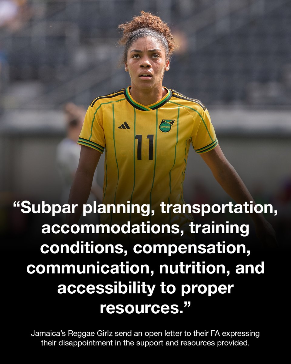 vsrsus's tweet photo. Jamaica's Reggae Girlz have united to express their disappointment in the support and resources provided by the Jamaica Football Federation, with less than a month to go until the start of the Women’s World Cup.⁣⁣ https://t.co/4LKrTdGfND