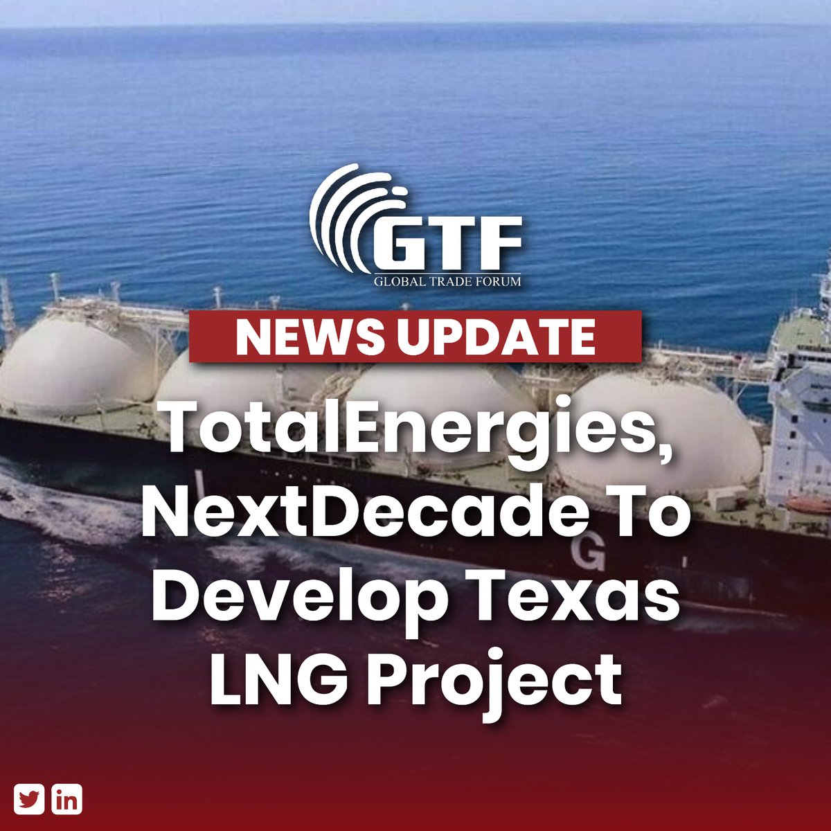 TotalEnergies, NextDecade and Global Infrastructure Partners (GIP) have signed a framework agreement to develop Rio Grande LNG (RGLNG) project in South Texas.Under the terms of the agreement, TotalEnergies will obtain a 16.7% interest.
 #gtf #globaltradeforum