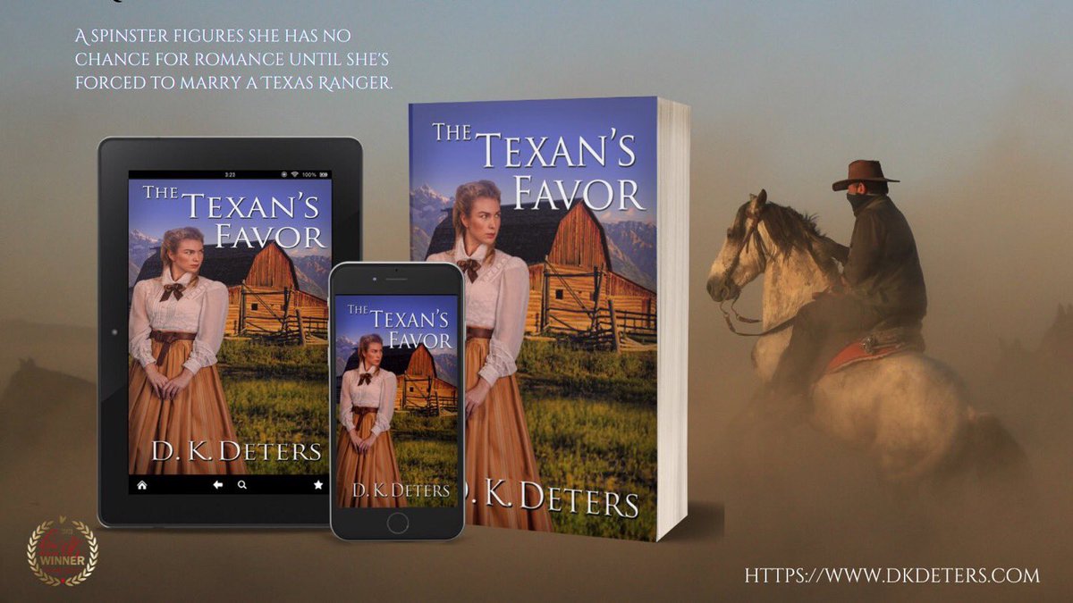 THE TEXAN'S FAVOR
Planning a summer trip? Take along a #westernromance for the ride.
tinyurl.com/TTF-Amazon-US
tinyurl.com/TTF-Amazon-CA 
tinyurl.com/TTF-Amazon-UK 
tinyurl.com/TTF-Amazon-AU
🌸🌸🌸🌸🌸
#ibooks #nook #wrpbks #GooglePlay #western #RomanceReaders #BookBoost #BookTwitter