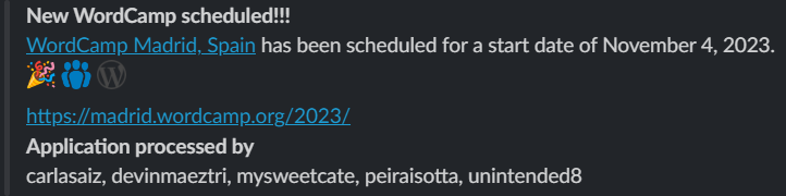 📆 ¡Nueva WordCamp, el 4 de noviembre de 2023, en Madrid! madrid.wordcamp.org/2023/