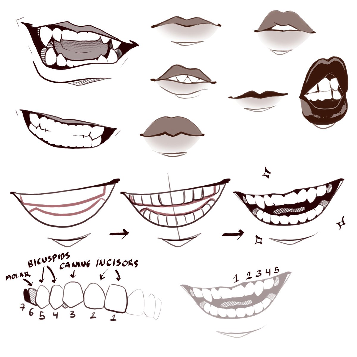 Another 'How I draw things' day! Today I show how I draw lips and color them! 👄💄 For extra, I added how I draw teeth! 🦷🪥 When I learned these basics then it was easier for me to make vampires, orcs, and other fantasy teeth! A simple anatomy lesson can help!