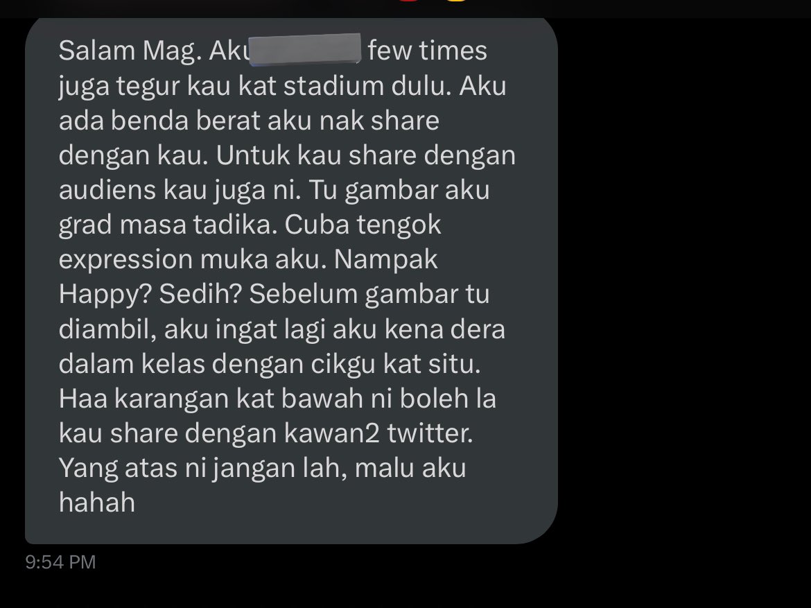 Ada brother ni meluah dekat inbox aku.
Sering aku jumpa dia dekat match Selangor. 
Doakan kesihatan dia. Kesihatan anak dia. 

Dia ada nasihat utk parents muda macam kita. Aku letak gambar lain dalam bentuk thread.