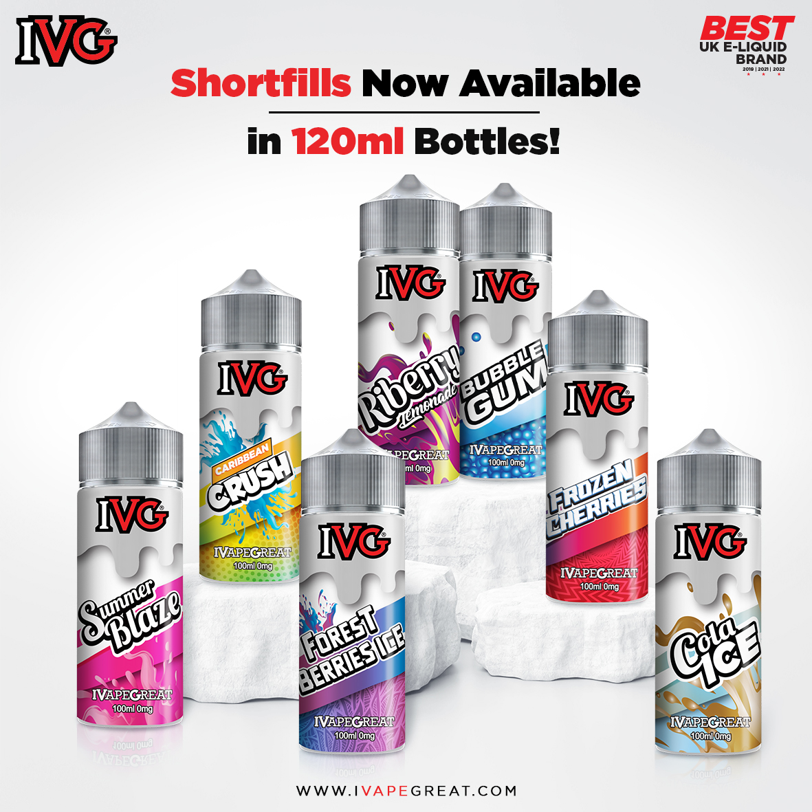 📣 ATTENTION 📣 

🌟 Your 15 favourite IVG shortfills now available in a BIGGER 120ml Bottle 🌟 

The 120ml 70/30 mix contains 100ml of e-liquid with room for you to add your own nicotine shots.

#ivapegreat #ivg #shortfill #eliquid #vapenation