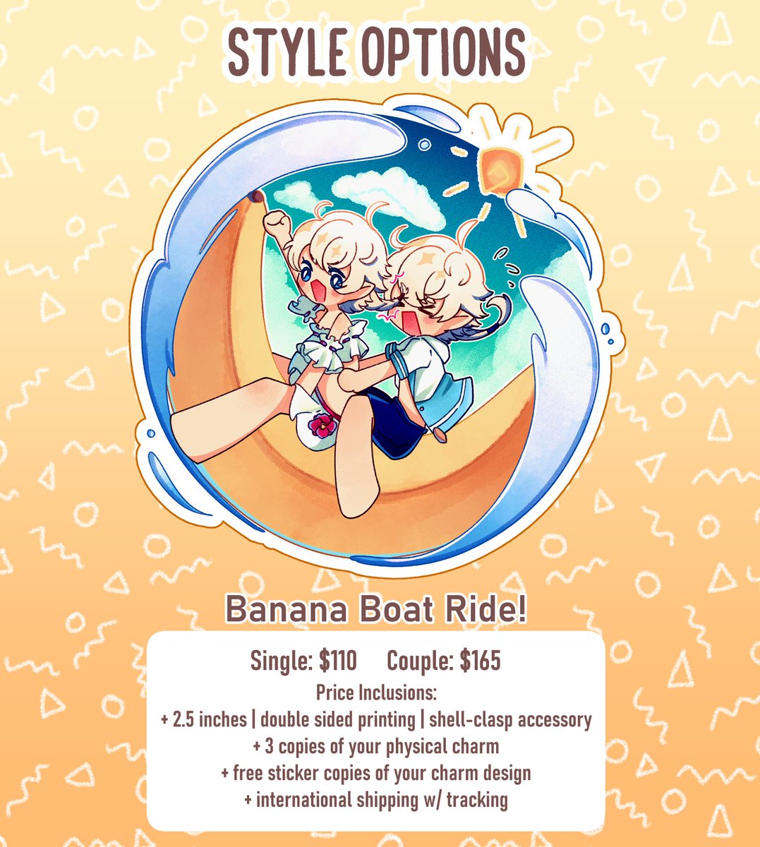 RTs greatly appreciated!💕

We are now OPEN for this year's round of Custom Charm Commissions, but this time, it's the summer edition!

Come get your limited-time edition custom charms for your OC or ship!💘

Link to form and info in the comments below! 👇