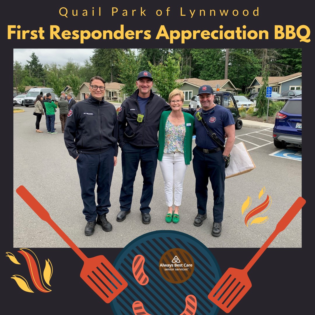 We had the opportunity to chat with @SouthSnoFire about the work that we do in our community. Fun times by all! 👨‍🚒🍔👩‍🚒

#CommunityEvent #FirstResponders #BBQ #SouthCountyFire #FireDepartment #QuailPark #SeniorCare #AlwaysBestCare   #Caregiver #HomeCare #Medical #Seattle