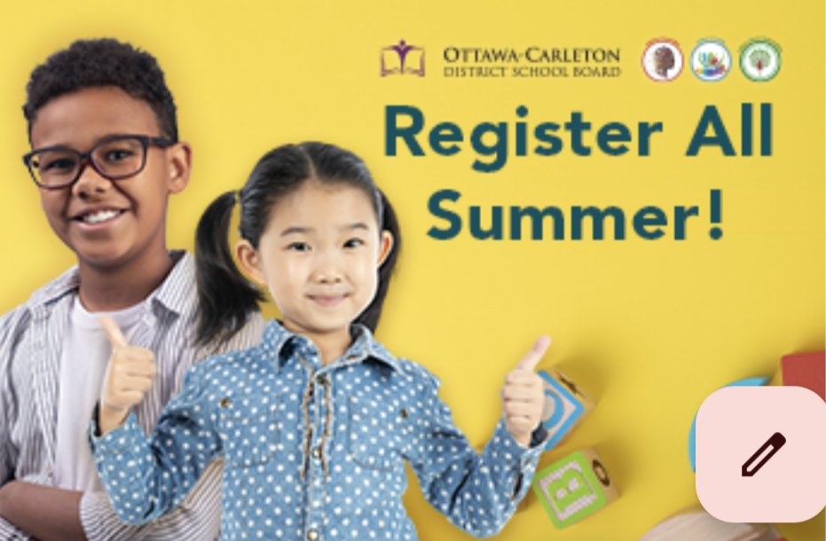 Did you know that you can register for school with @OCDSB all summer? Learn more: goo.gl/xD7aQg