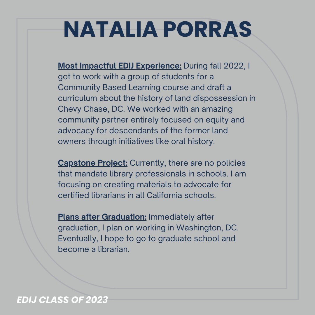 Congratulations Natalia! #EDIJClassOf2023 🎓✨💙