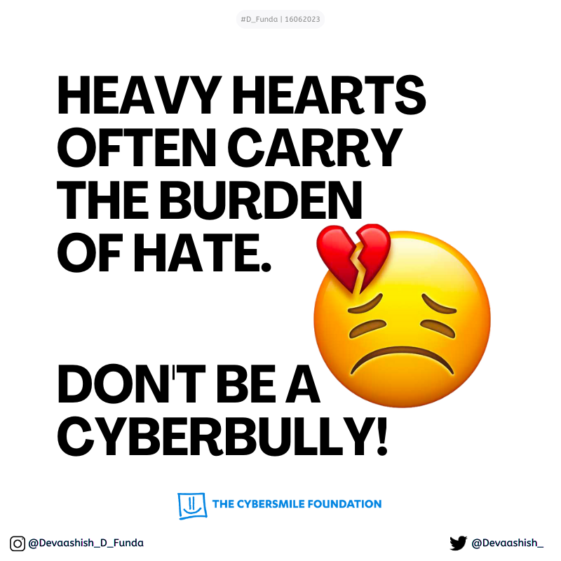 Devaashish_'s tweet photo. OMB brief: Create posters to raise awareness of the power that words can have when interacting online for #STOPCYBERBULLYINGDAY with @CybersmileHQ!
🕵️
🛑
4/n🧵| #D_Funda
It hurts right in the heart.
Use your wisely & positively!
🛑
🕵️
#hatespeech #onlinehate #onlinemoderation https://t.co/pRbPm3oXGJ