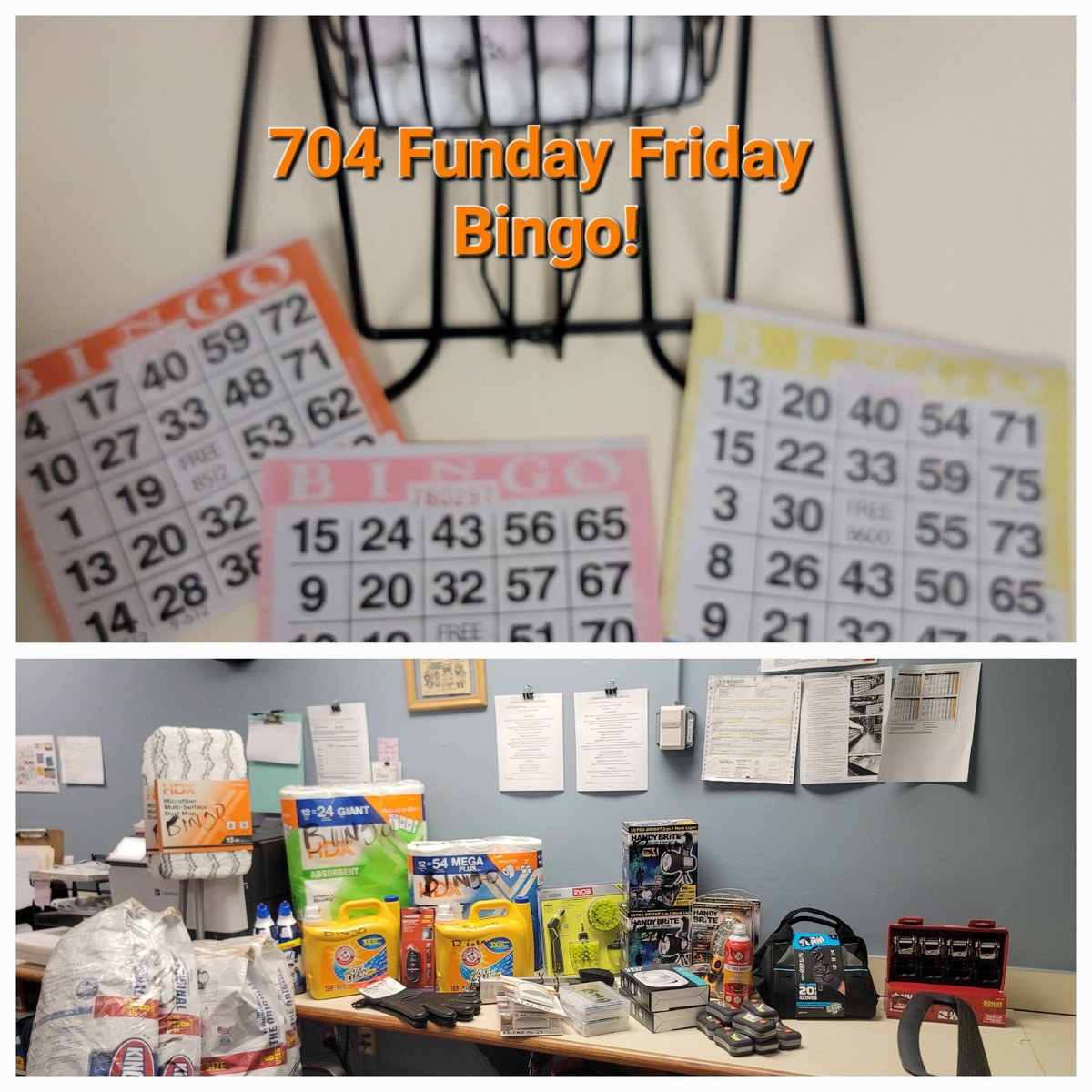 It's Funday Friday at 704 with BINGO!  Tons of prizes on deck!
<a href="/RSalemi/">Robbie Salemi</a> <a href="/kiaLaneHD/">Kia Lane</a> <a href="/sandra_moma/">MomaSandra</a> <a href="/MOgirl_inTN/">Se'Nee</a>