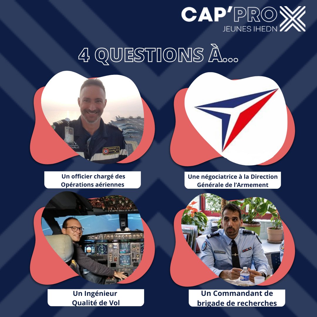 Jeunes_IHEDN's tweet photo. [#CapPro🧭]📢 Dernières fiches Cap'Pro de l'année qui ont pour objectif d'exposer la diversité des métiers dans le secteur de la #sécurité et de la #défense

4️⃣nouveaux jeunes professionnels racontent leurs parcours et donnent quelques précieux conseils👉https://t.co/vnUOSppKbV https://t.co/9eH8lQTGz4