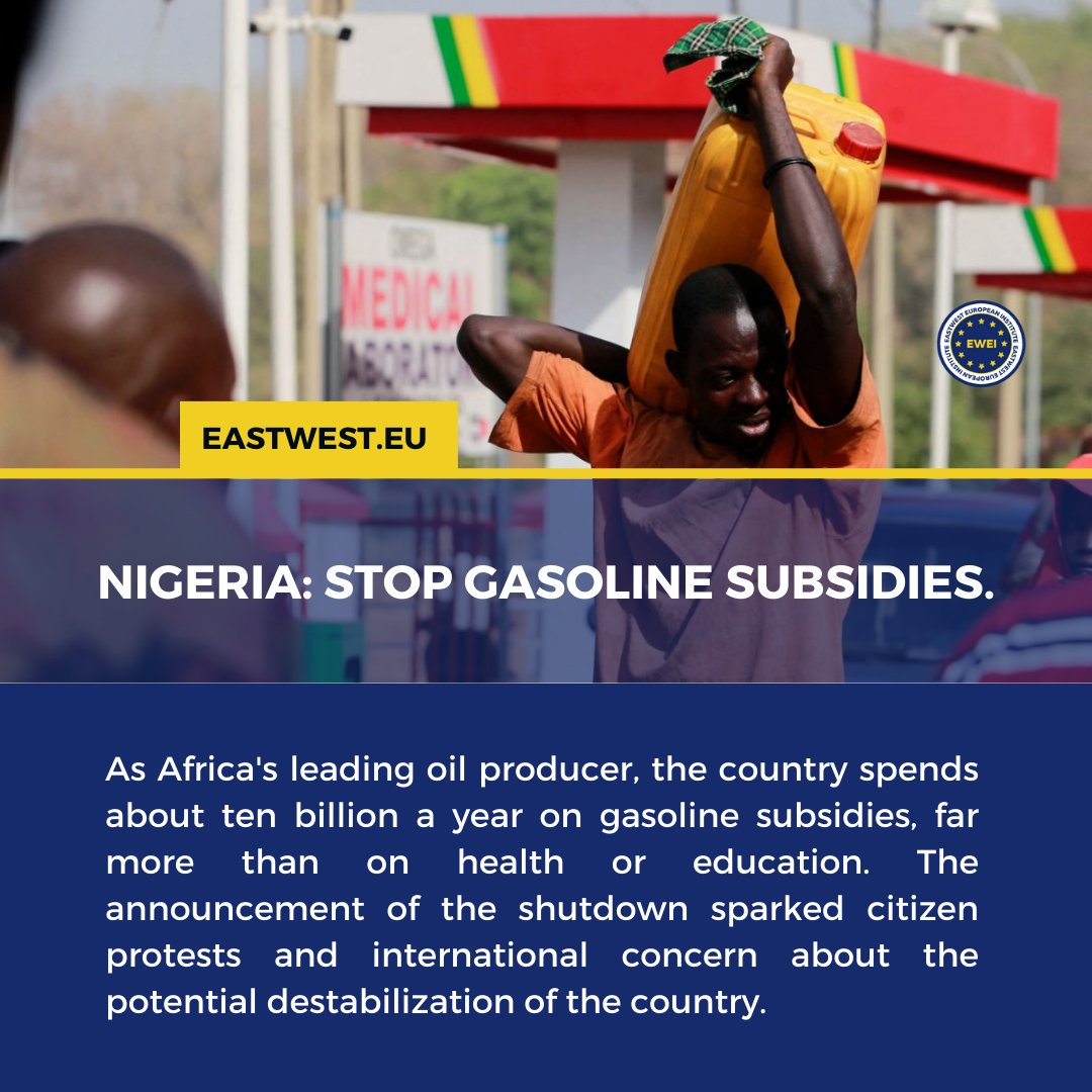 Today, it is estimated that Abuja spends about 10 billion a year on subsidies, a larger expenditure than that set aside for health or education.

More on eastwest.eu/it/nigeria-sto…

#ewei #eastwest #Nigeria